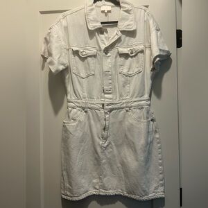 Entro White Denim Midi Dress